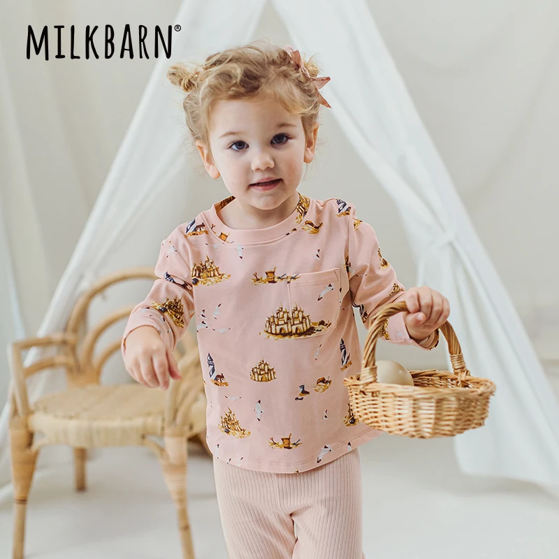 MILKBARN儿童睡衣宝宝春秋家居服套装婴儿纯棉秋衣秋裤