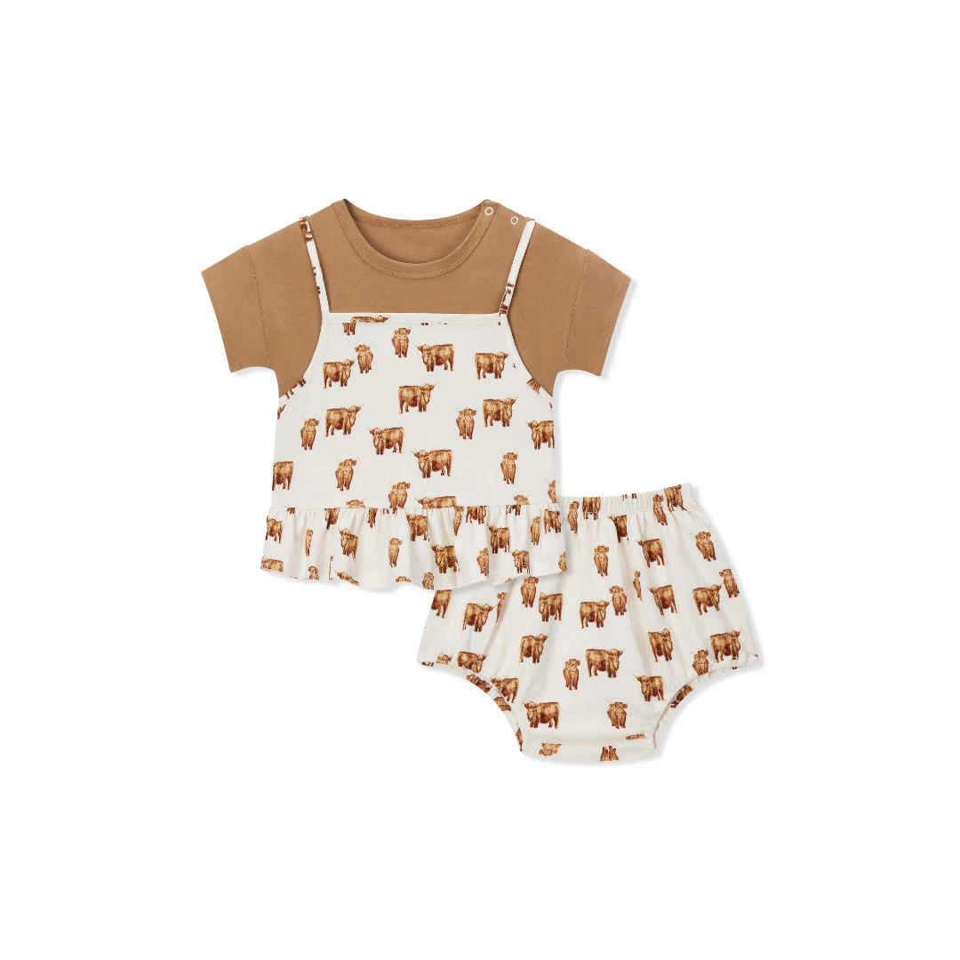 【新品】Milkbarn儿童休闲短袖套装女童夏季两件套宝宝洋气童装