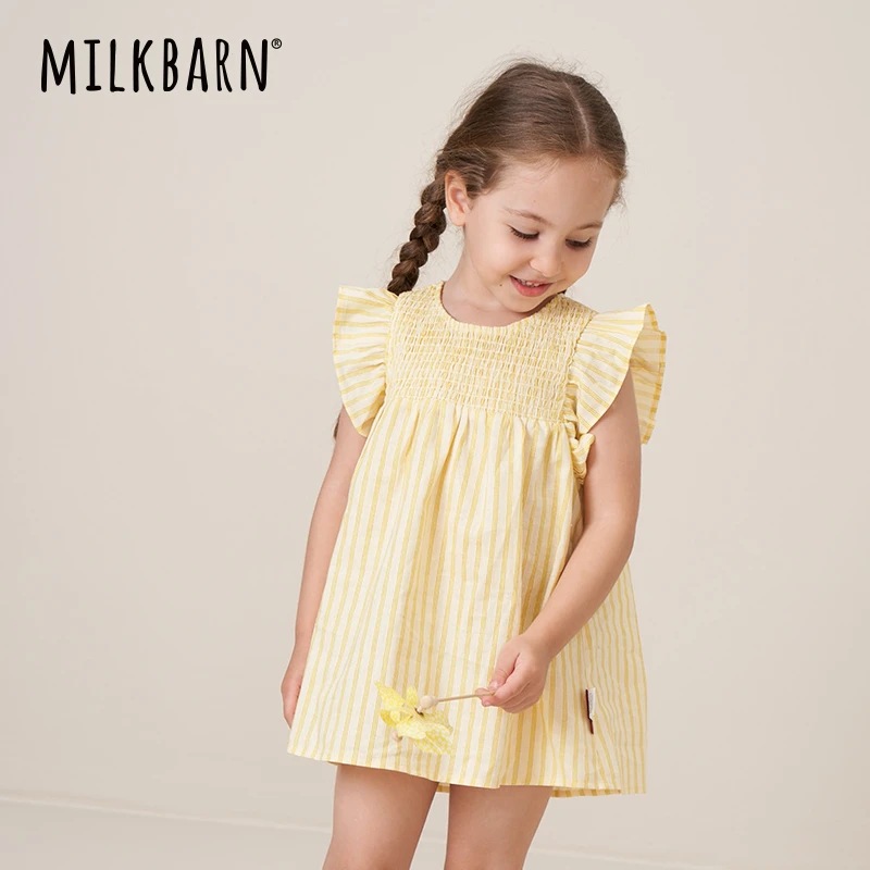 Milkbarn夏季新款女童背心连衣裙儿童裙子夏装宝宝洋气公主裙