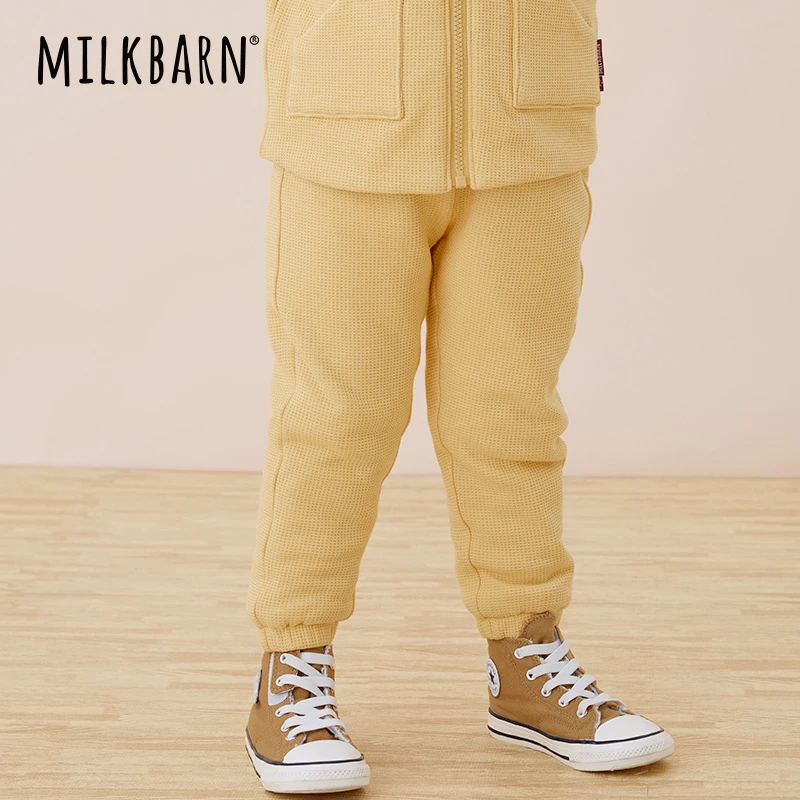 Milkbarn春秋冬儿童夹棉长裤男童居家保暖裤子女童秋冬季棉裤