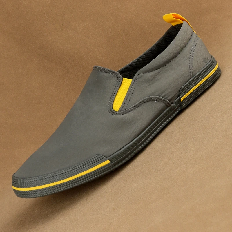 2025春夏季新款百搭潮流冰丝透气时尚休闲爆款男鞋一脚蹬板鞋