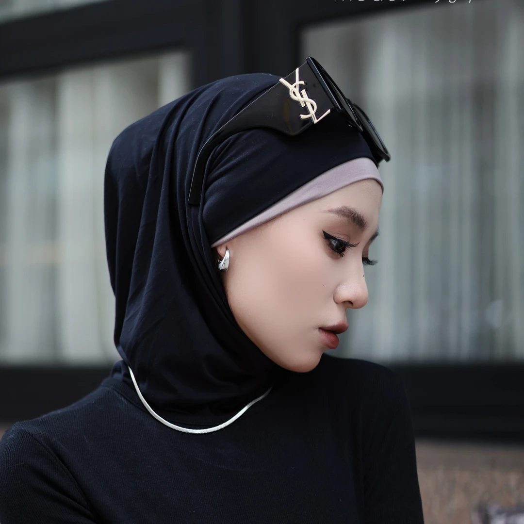 升级款黑沙姆极简风头巾丨简逸丨兰精莫代尔面料丨百搭