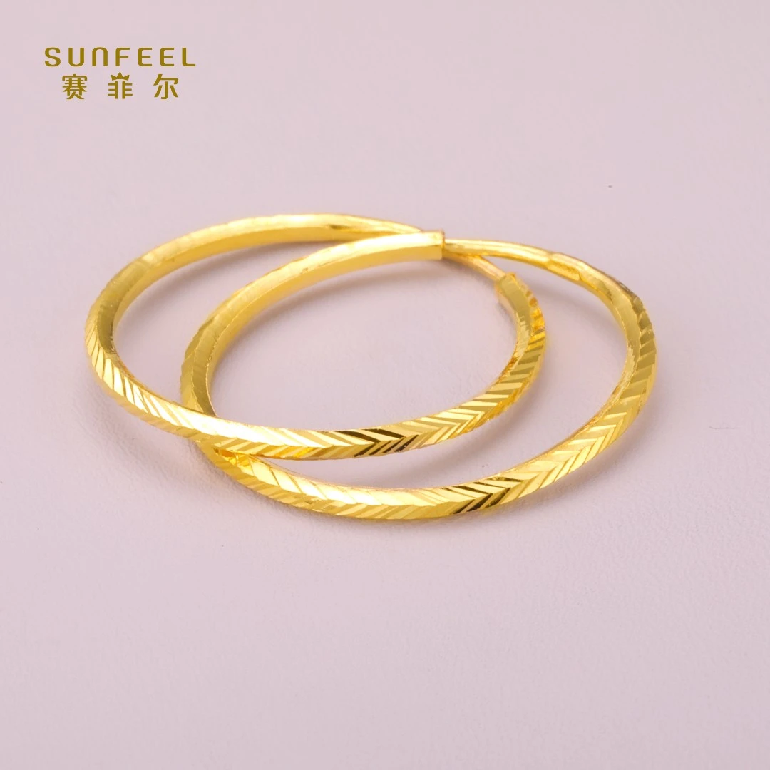 SUNFEEL/赛菲尔【三店】足金“双节同庆” 耳圈HYA00002-2/HR040004-3