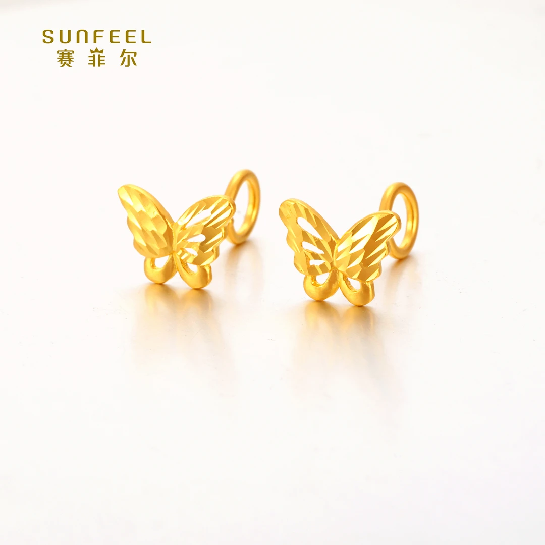 SUNFEEL/赛菲尔【一店】足金999.9蝴蝶艺术耳钉RDA01062