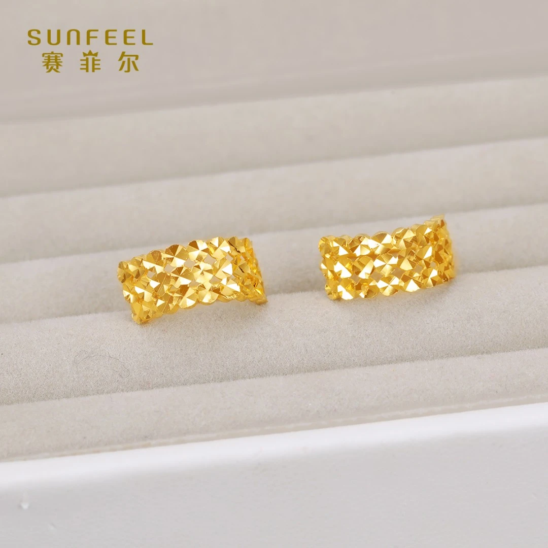 SUNFEEL/赛菲尔【十一店】足金仿钻耳环HDA00005/HR050027