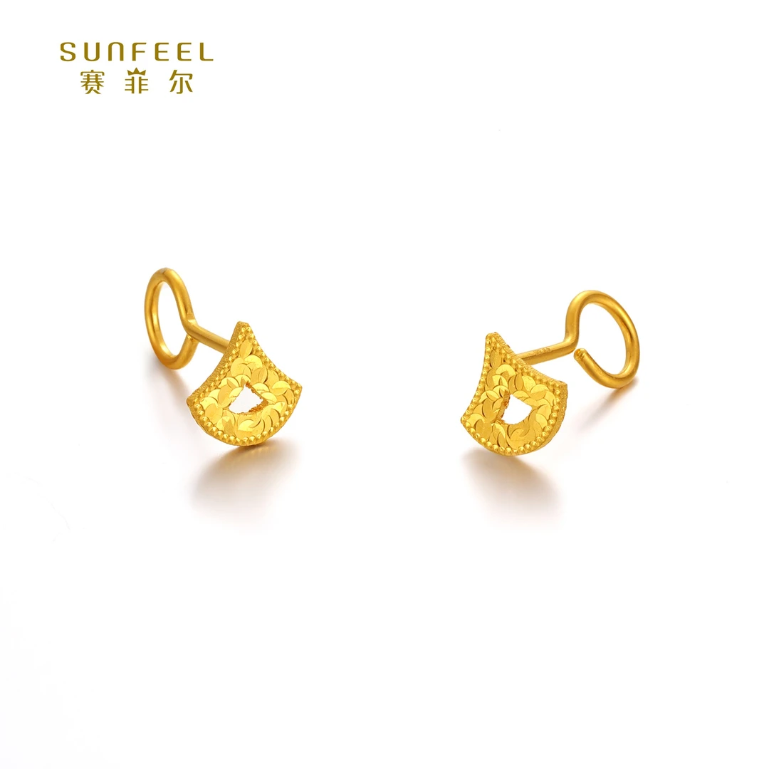 SUNFEEL/赛菲尔【十店】足金5G碎冰冰舞裙耳钉5GE00488