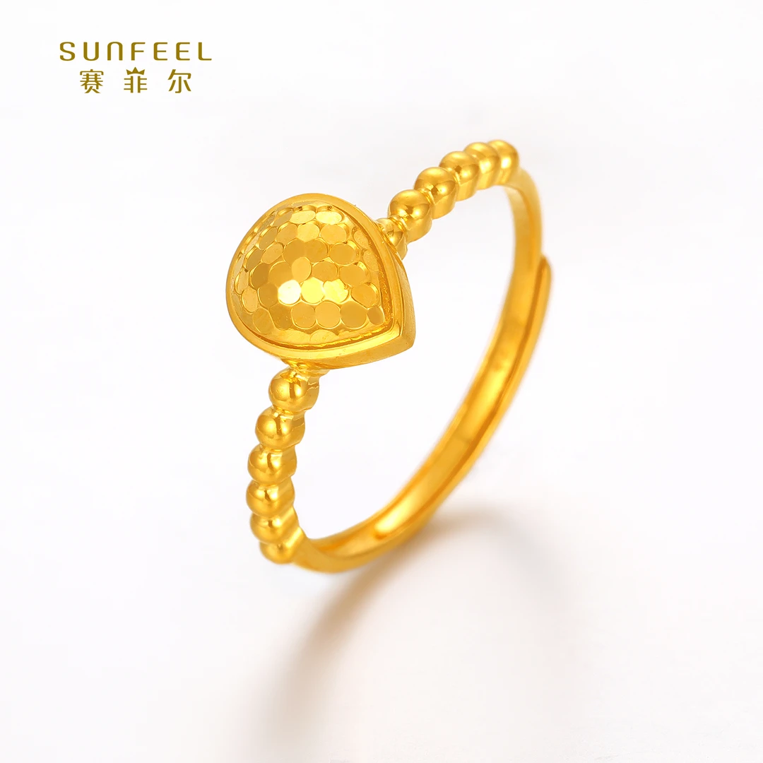 SUNFEEL/赛菲尔【一店】足金5G时尚水滴戒指5GJ00208