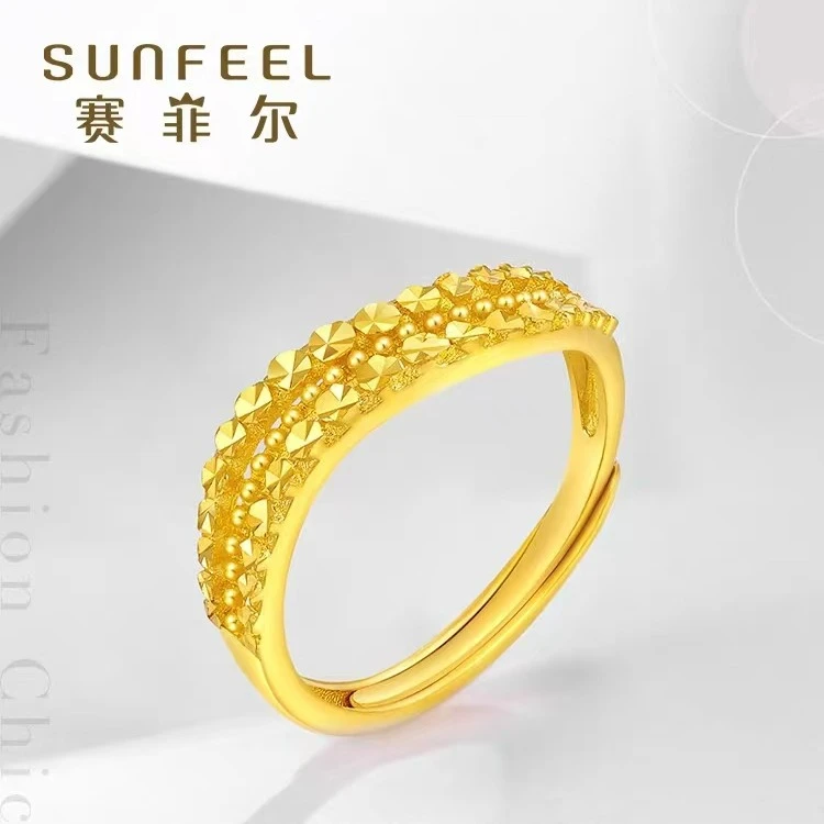 SUNFEEL/赛菲尔【九店】足金时尚排钻戒指HJ051691
