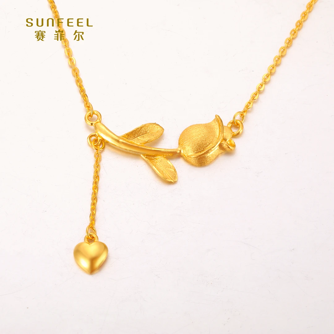 SUNFEEL/赛菲尔【七店】足金郁金香套链HT01050588