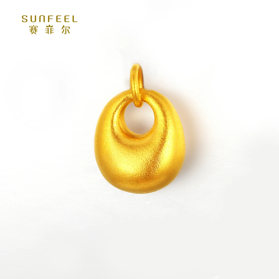 SUNFEEL/赛菲尔【四店】足金 古法金小金坨吊坠HD05010970