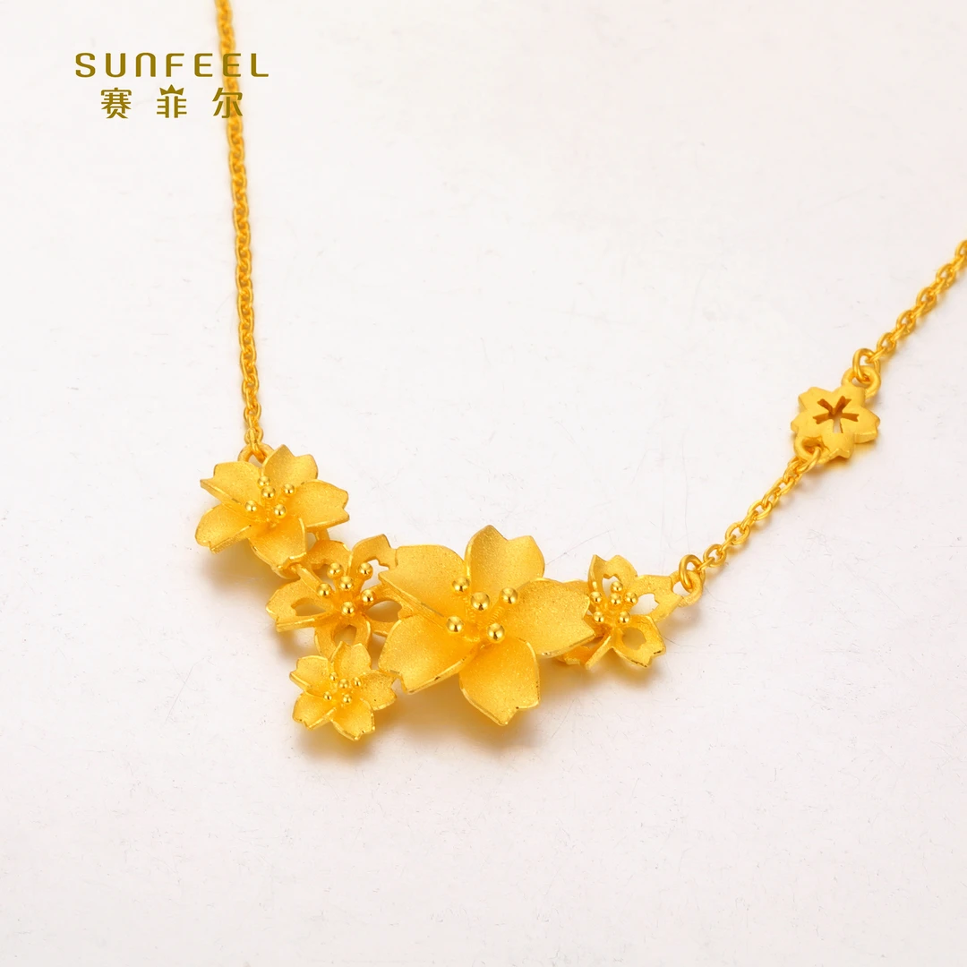 SUNFEEL/赛菲尔【三店】足金东方花悦套链HT050573/JXX00612
