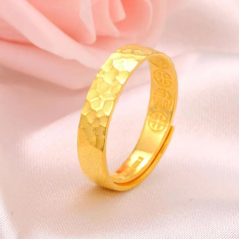 SUNFEEL/赛菲尔【授权店】足金999.9锤纹戒QYA00026-2/HJ051039-3
