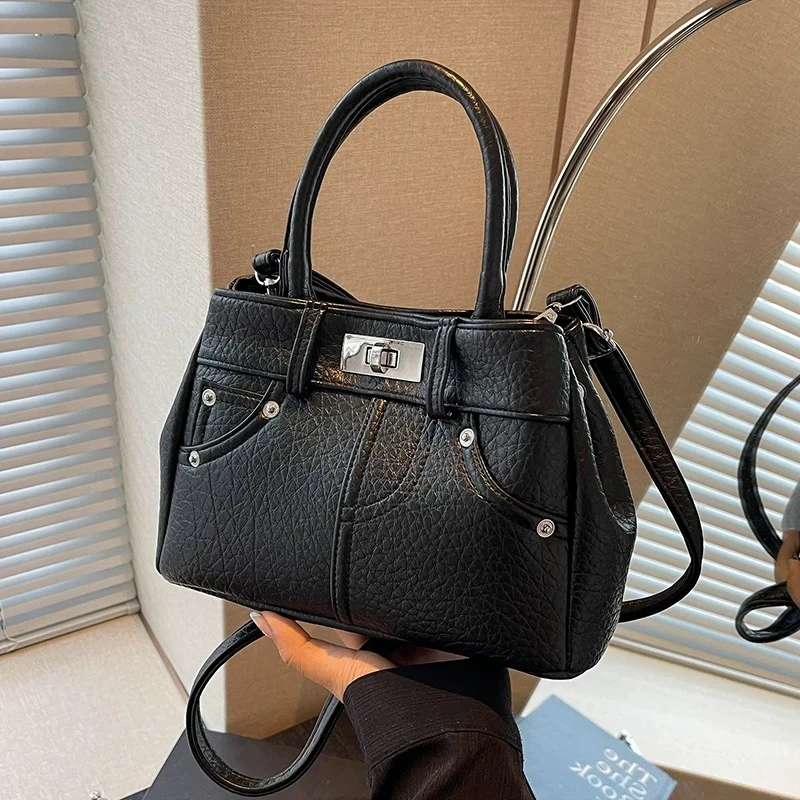 【粉丝专属】时尚休闲百搭黑色小众简约单肩秋冬秋冬韩版肩包