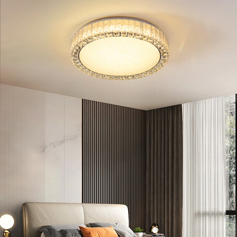 新款全光谱轻奢大气唯美四叶草磨砂卧室水晶灯客厅餐厅书房吸顶灯