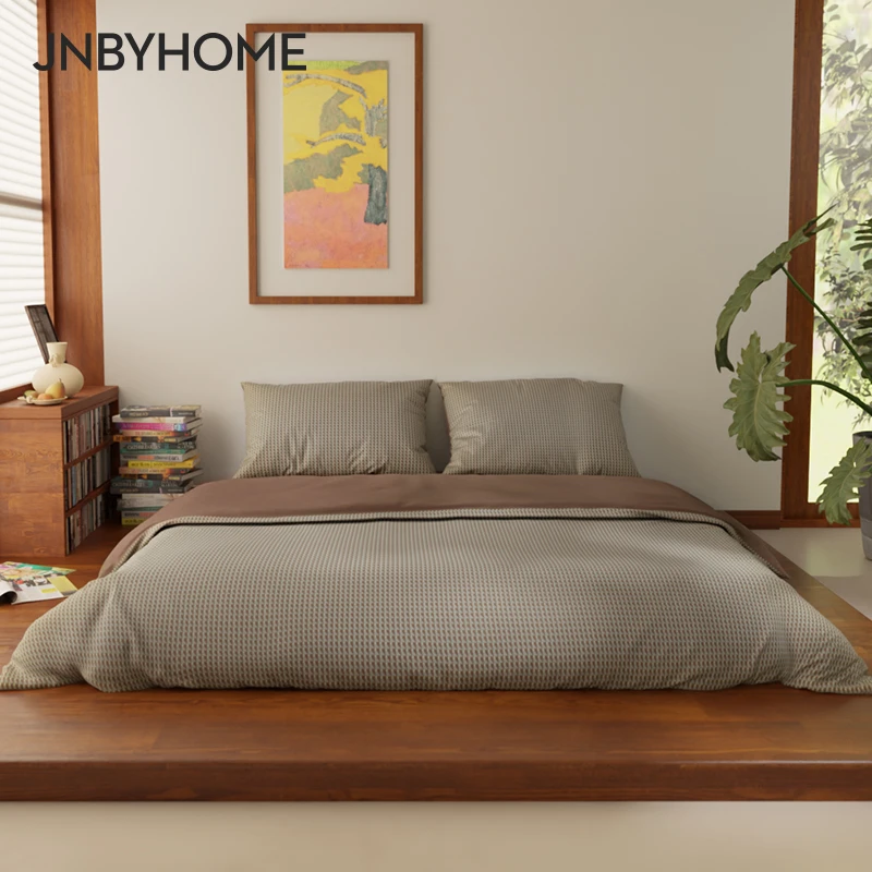 JNBYHOME江南布衣60支全棉磨毛四件套细腻舒适温暖床单床笠图案