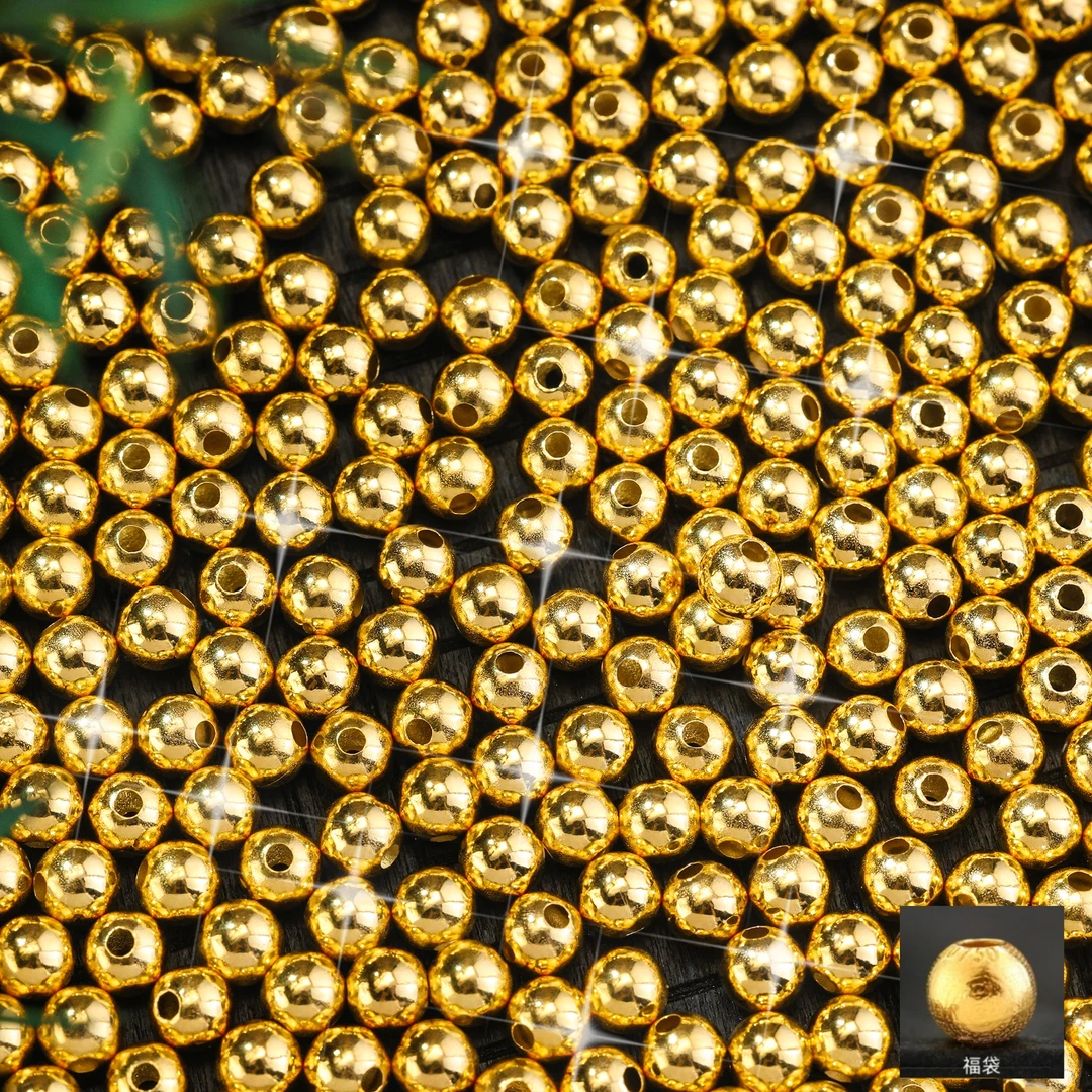 18k金黄金小金珠攒金豆子