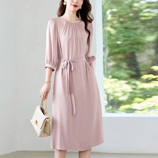 【杭州帕美】夏季桑蚕丝显瘦气质时尚显瘦女装连衣裙82497812