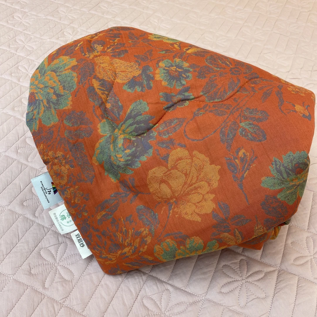 【富贵牡丹】120cm x  150cm 色织双层纱被子