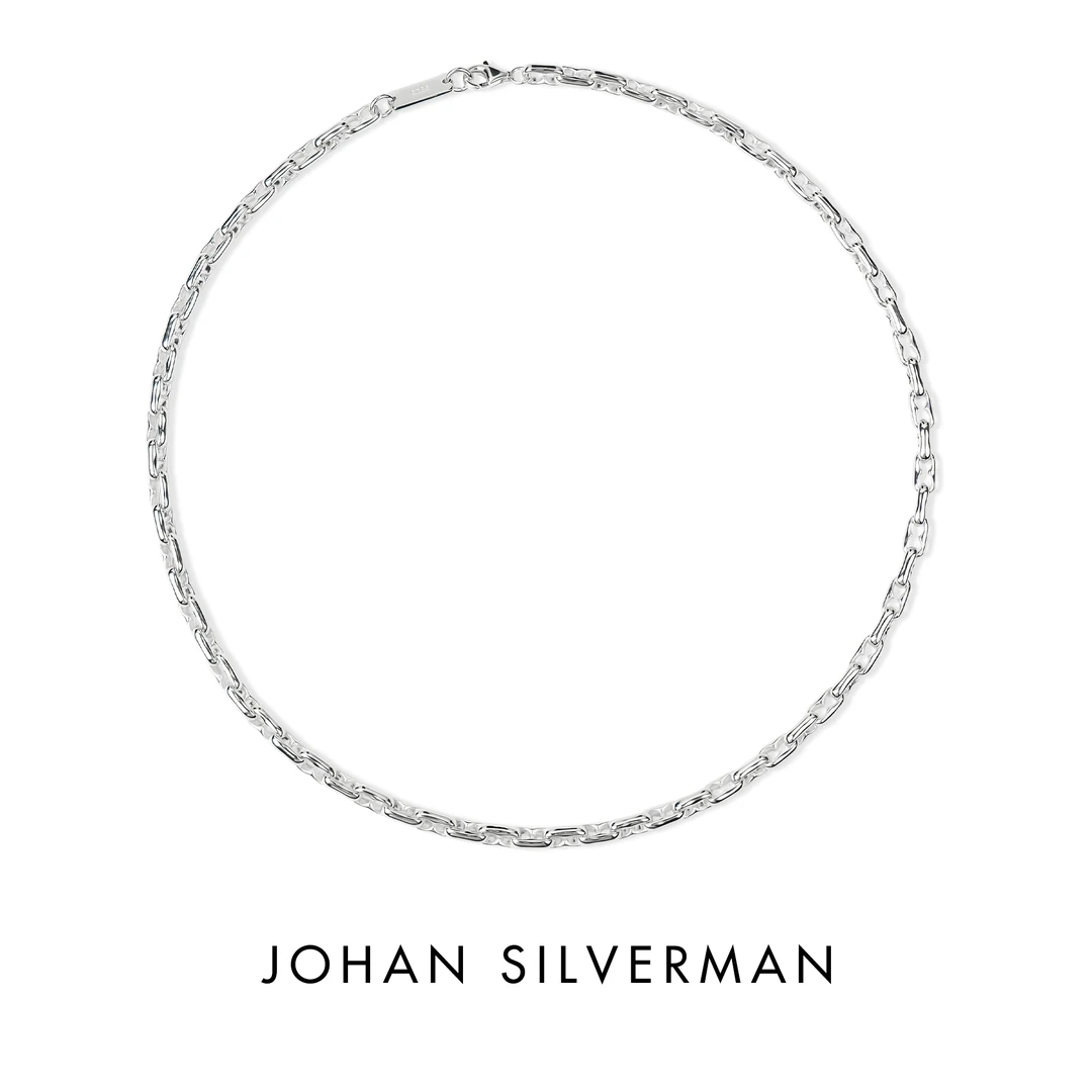 链子925银 数字8镂空项链手工百搭做旧欧美简约气质素链8冷淡风