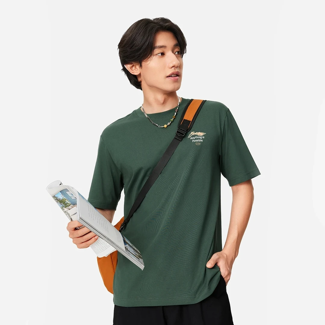 【吸湿排汗】李宁透气短袖T恤男士夏季抗菌时尚休闲圆领半袖AHSU651