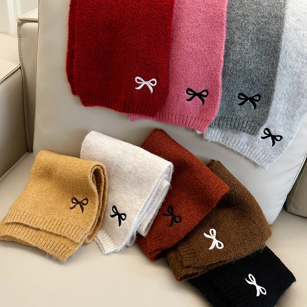 【沫沫妈】2024冬款百搭儿童针织纯色保暖围巾24D616