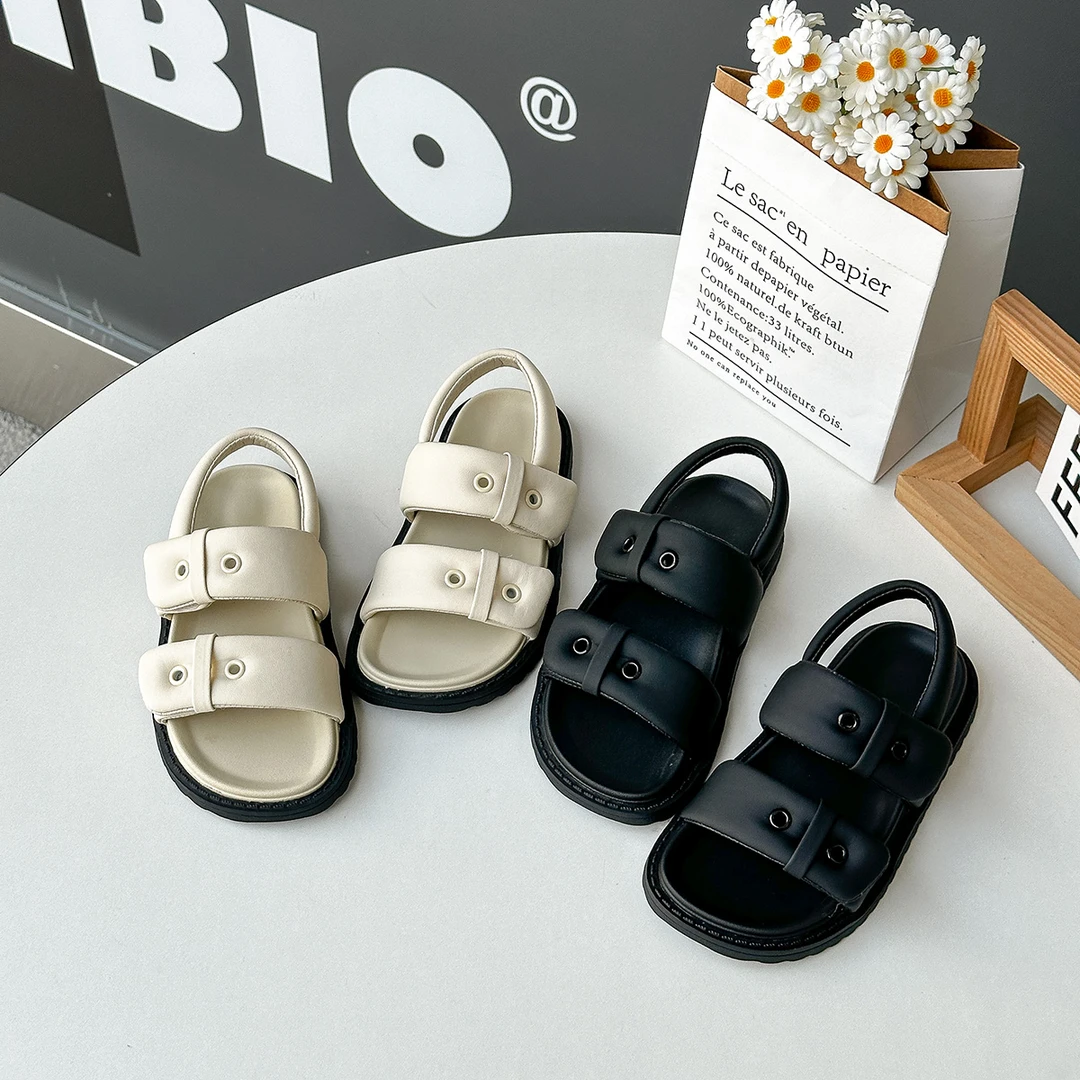 【布丁哈鲁】2024夏季女童百搭简约凉拖鞋24X470