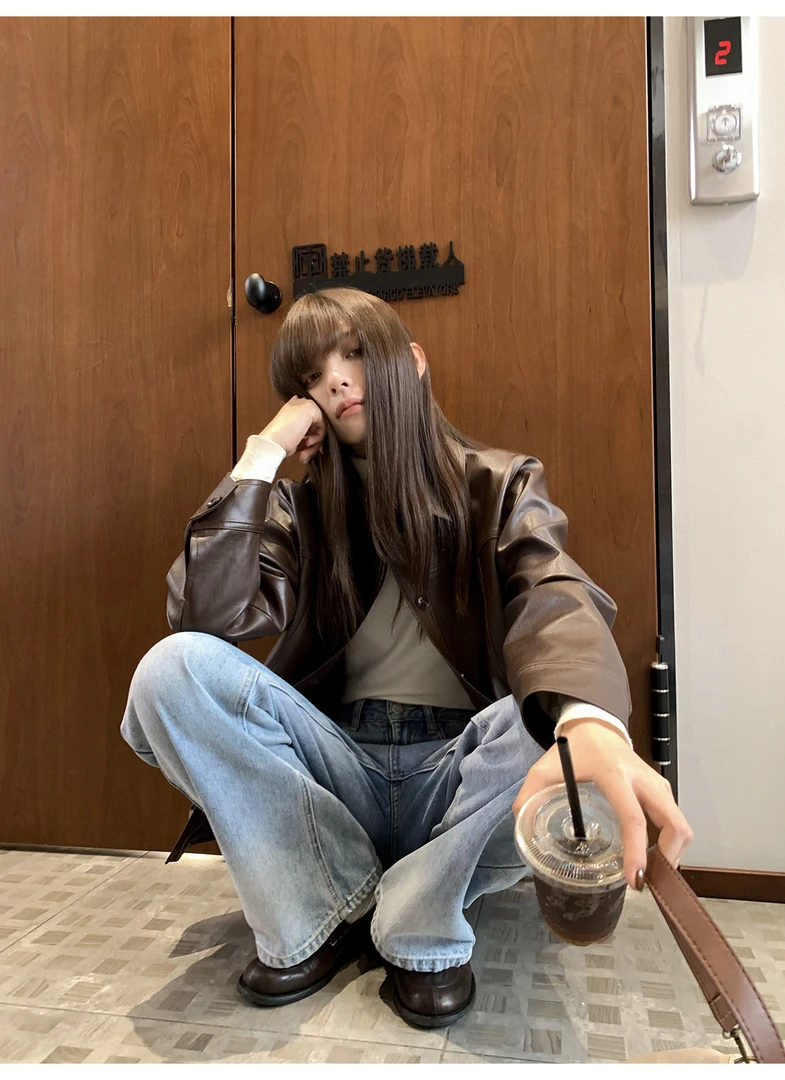 【你好卡农-蕾子】酷飒机车皮衣夹克短外套KE23Z1881D清清