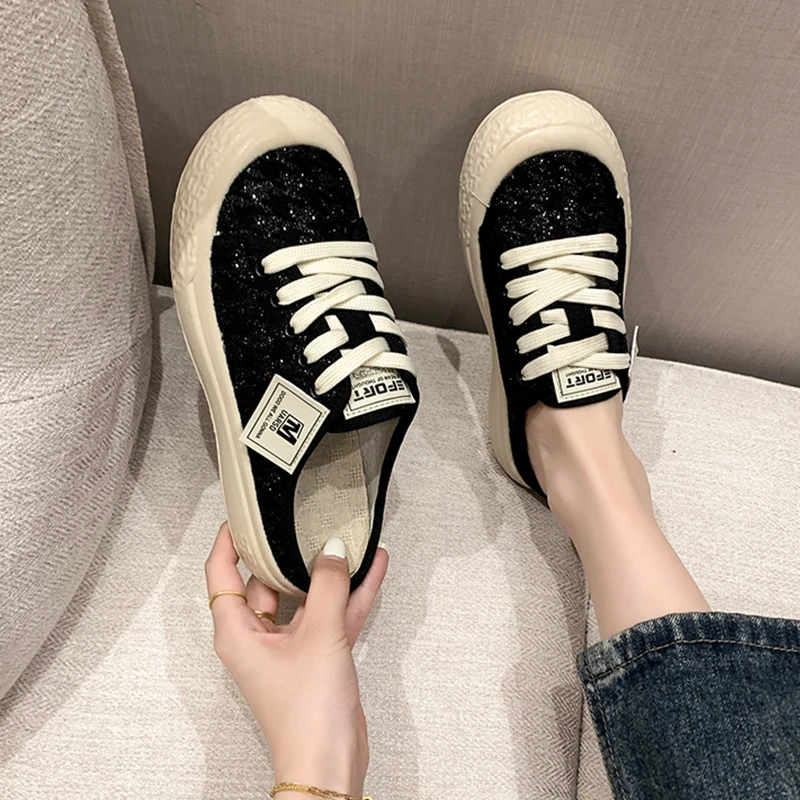 包头半拖鞋女2024新款春夏季外穿老北京布鞋无跟女布拖休闲一脚蹬