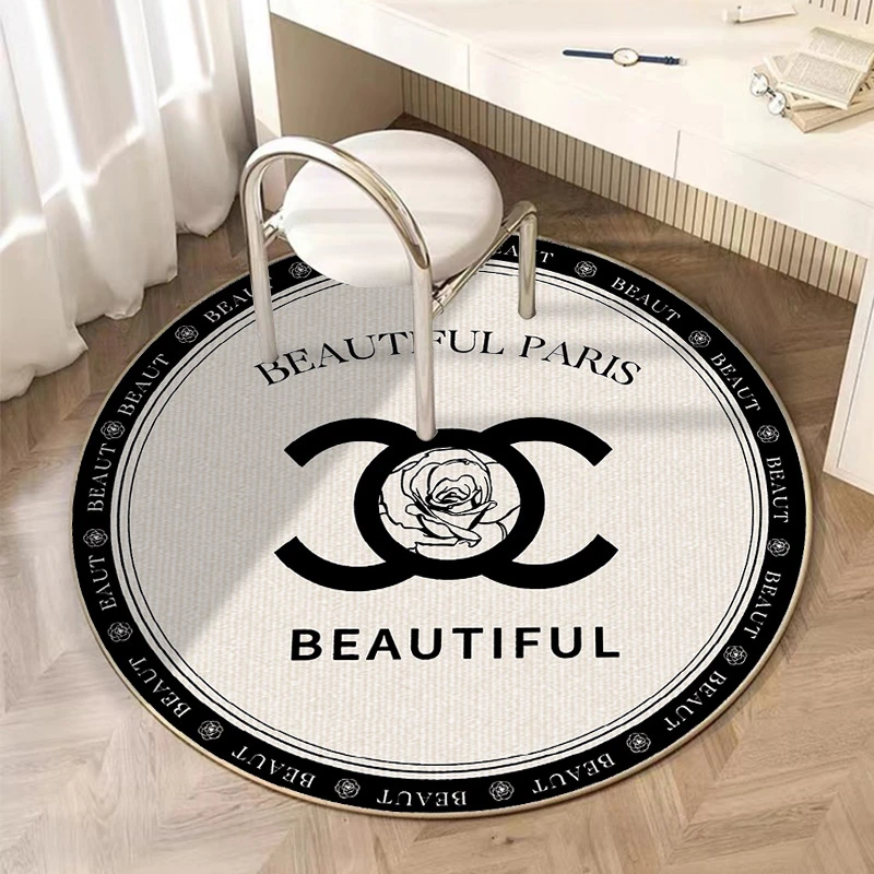 ins奶油风小香地垫圆形地毯茶几垫地毯防滑电脑椅隔音梳妆台卧室