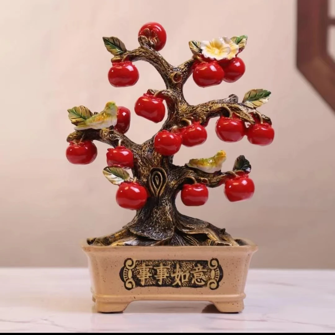 柿柿如意柿子摆件乔迁新居入伙之喜礼物客厅玄关酒柜电视柜装饰品