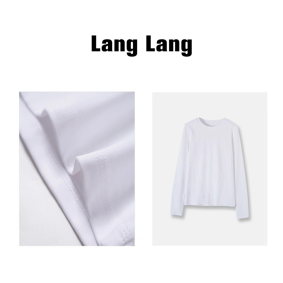 LANGLANG ”匹马“秋冬款棉宽松圆领纯色长袖打底内搭