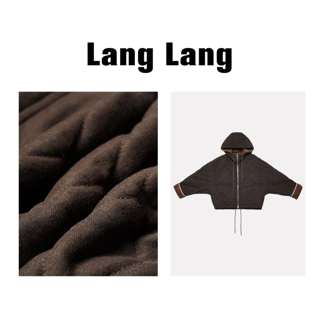 LANGLANG ”年轮“美拉德夹棉短款连帽棉衣棉服LL-063