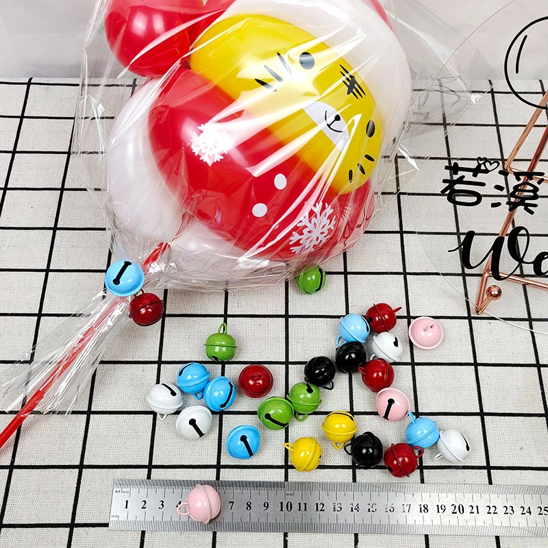 街卖卡通气球手拿棒配件小铃铛彩色铁皮烤漆铃铛公仔若溪气球派对