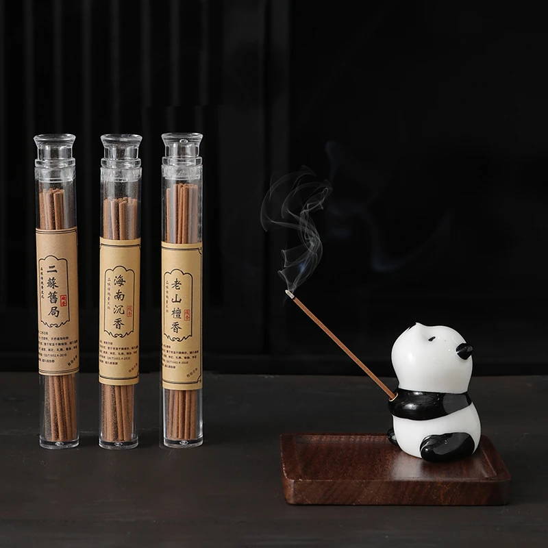 创意陶瓷小熊猫线香炉摆件室内线香插座香薰炉可爱迷你桌面小香炉