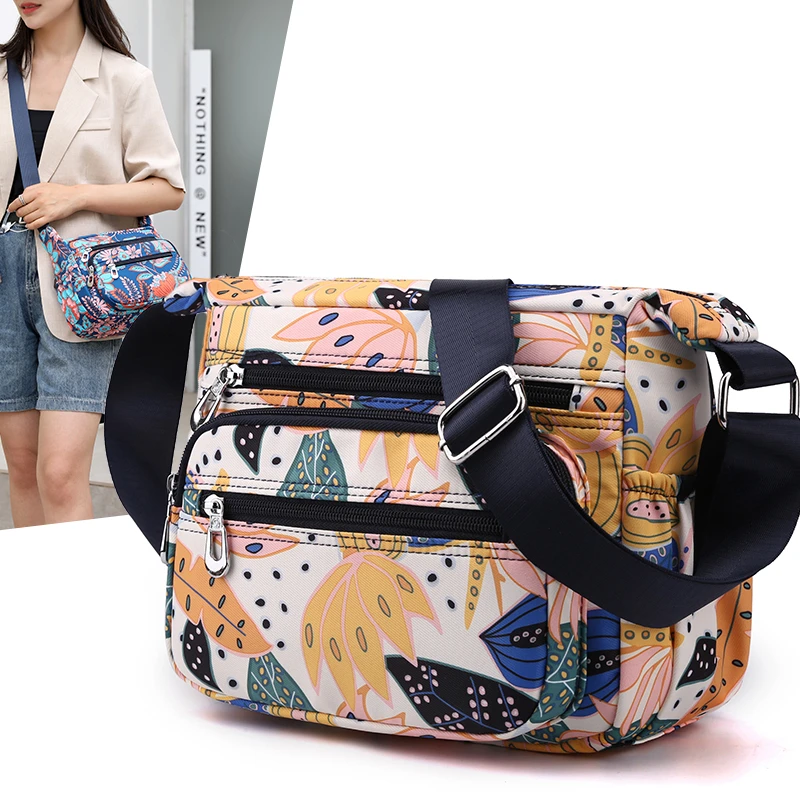 女士牛津布包大气斜挎包婆婆尼龙防水轻便旅游背包中年妈妈包单肩