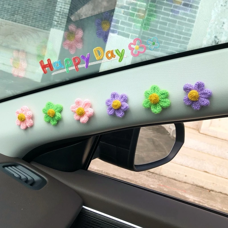 汽车顶棚烟头烟疤烟烫贴修复破洞贴章创意小花朵装饰贴中控台随心