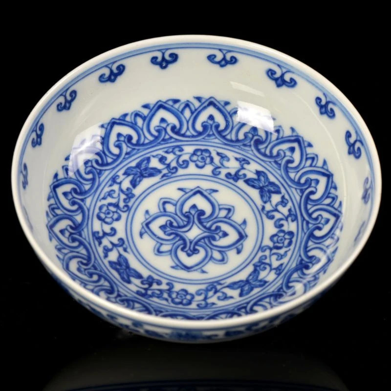 幽游居青花宝相纹柴窑烧制大普洱杯