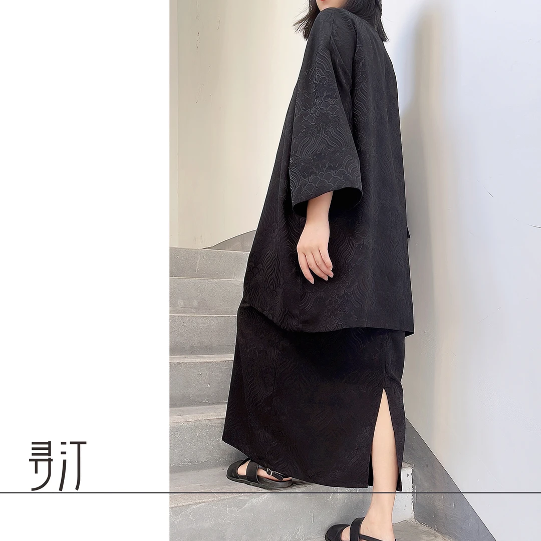 寻汀源2509圆领半裙I极简宽松半裙大码女装120斤到220斤高端