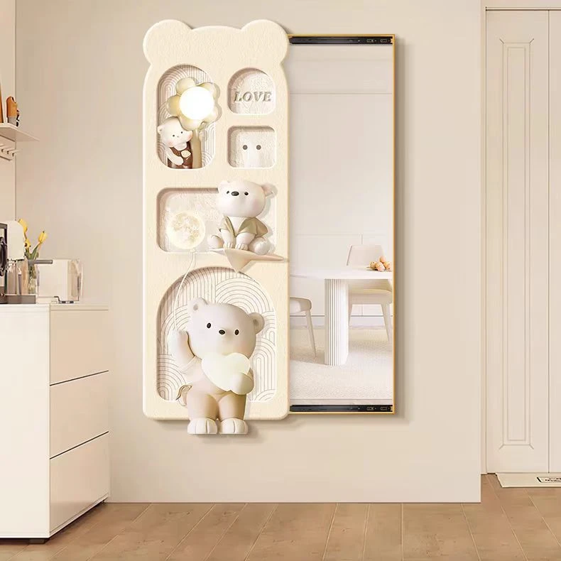 穿衣镜挂画镜子推拉隐藏全身镜现代装饰家居挂画实用方便穿搭镜