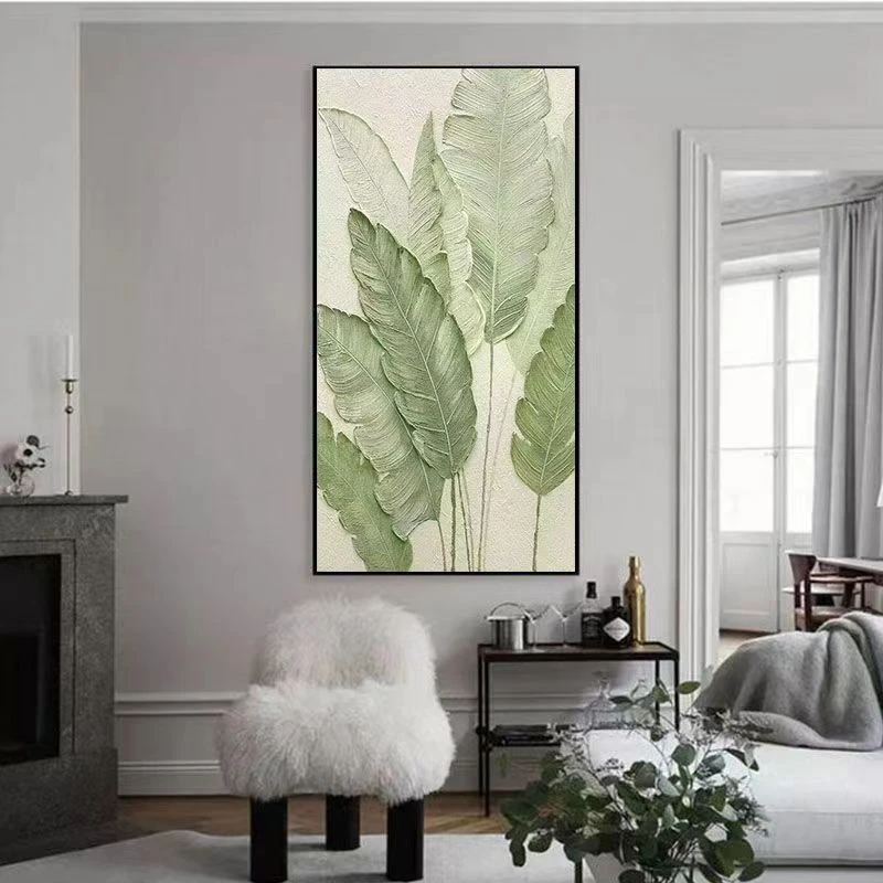 【家大叶大】家大业大视觉肌理感玄关装饰画竖版挂画现代玄关装饰画