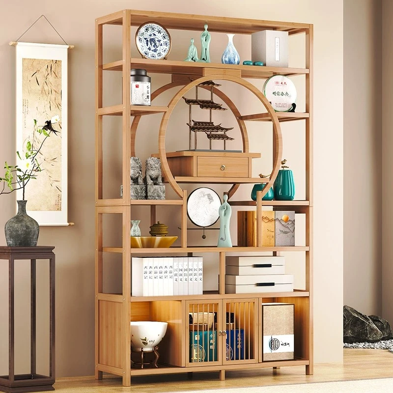博古架新中式茶室多宝阁茶叶展示柜客厅茶具摆件架玄关古董置物架