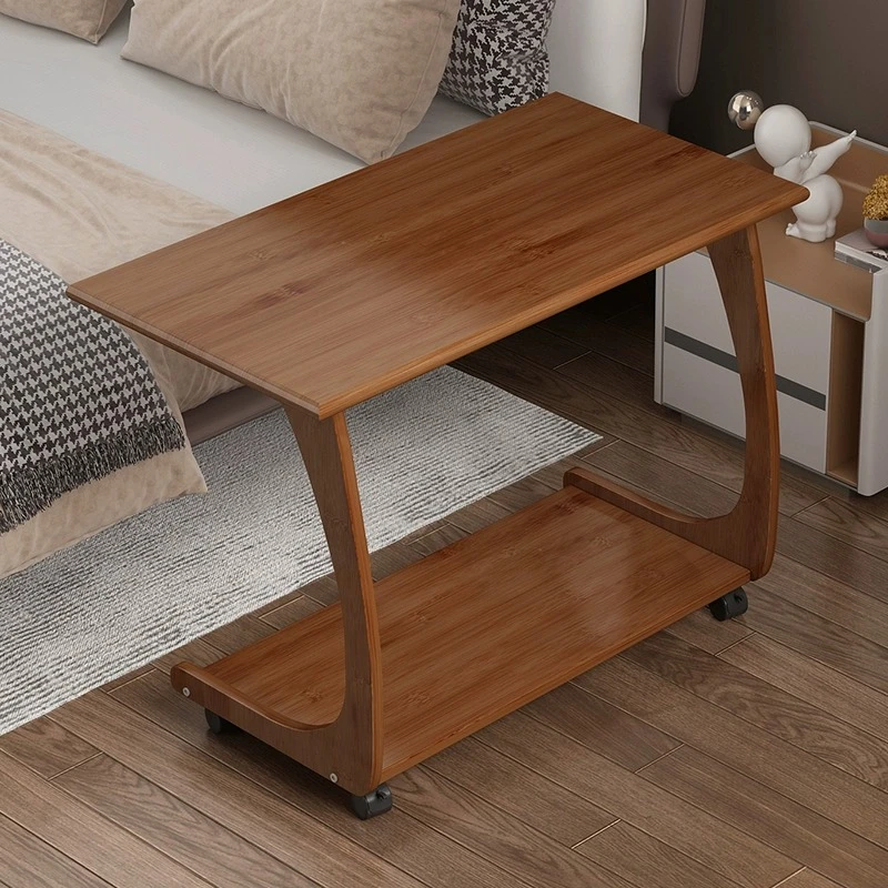 沙发边几小户型茶几可移动小桌子带轮床前桌边桌靠墙窄新中式角几