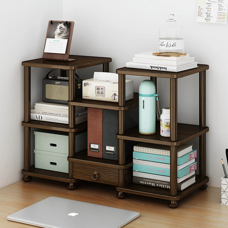 办公室桌面省空间置物架客厅实木多用阅读架简易书本收纳架储物架