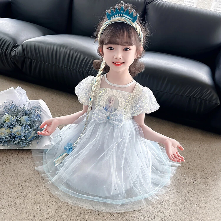 夏款冰雪奇缘爱莎生日公主裙春季新款女童连衣裙小女孩艾莎裙子