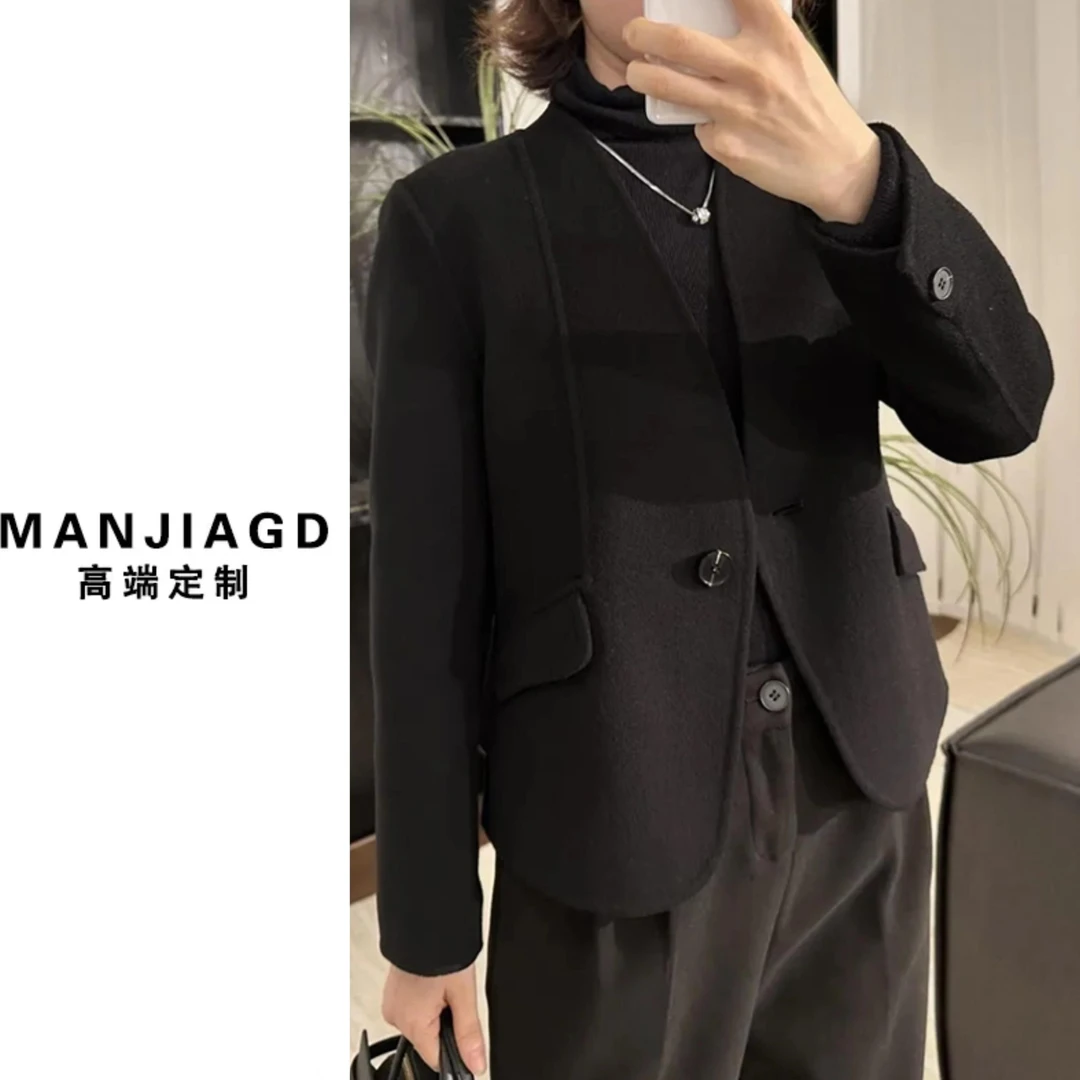 【MANJIA专属】新款气质时尚百搭羊毛西装外套外套 M015