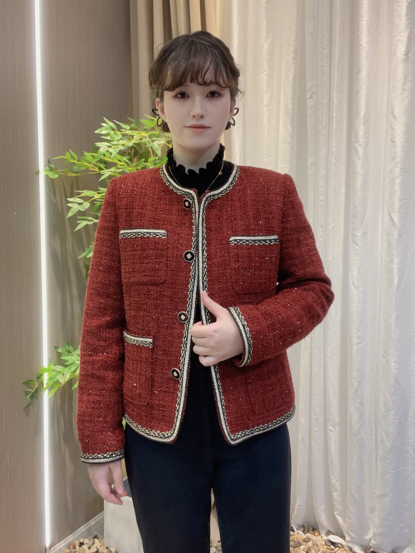 曼曼新款气质白鸭绒百搭长袖轻奢名媛小香风羽绒服外套M055