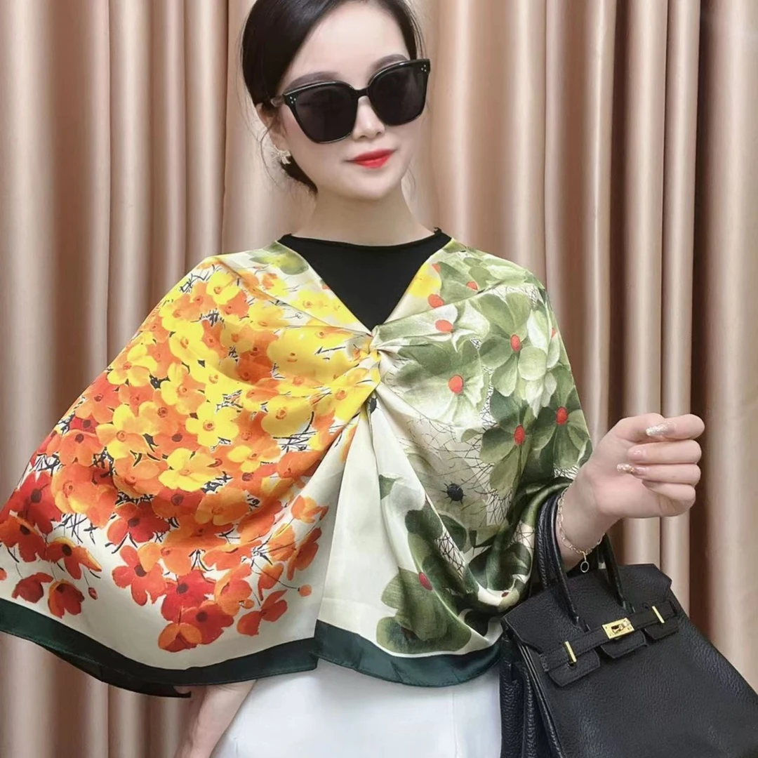 【春意盎然】 丽景缎气质丝巾百搭长巾90x180左右（927）