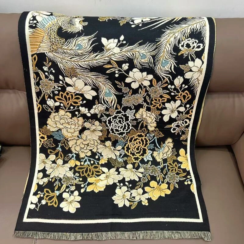 1-558  凤凰于飞 60X190左右围巾披肩长巾 带礼盒