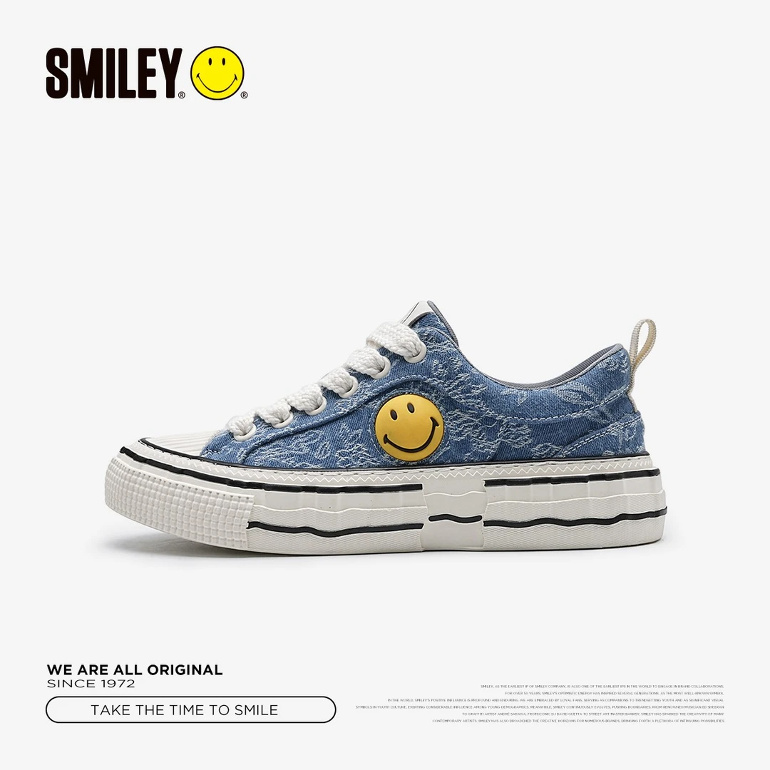 SMILEY笑脸2024夏季新款运动百搭时尚帆布鞋休闲小众潮流低帮情侣