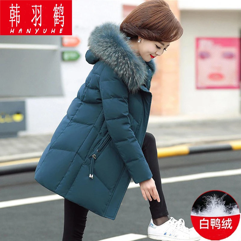 妈妈羽绒服中长款加厚50女士棉袄中老年人奶奶装棉衣冬季洋气外套